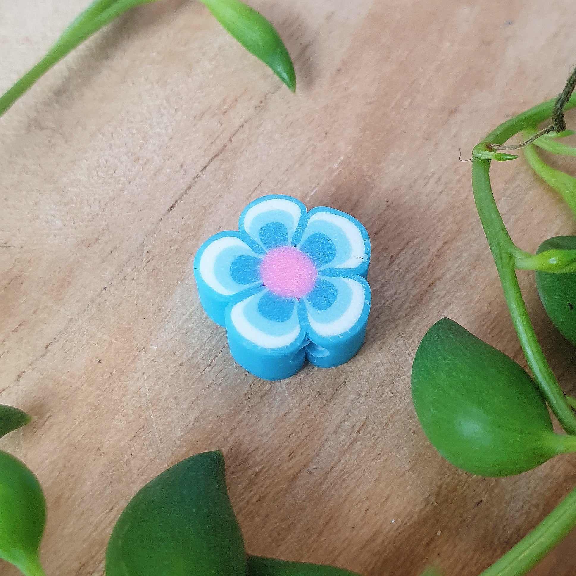 Polymer flower light blue