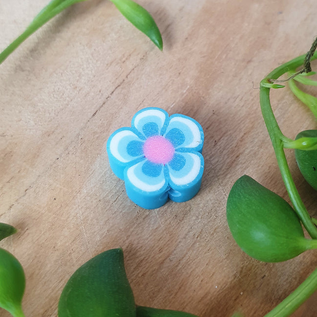 Polymer flower light blue