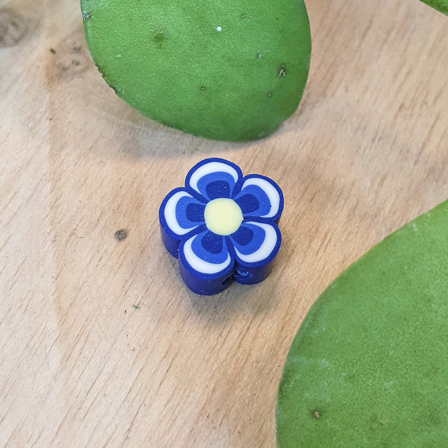 Polymer flower dark blue