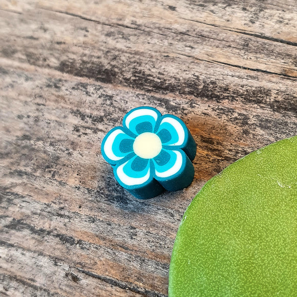 Polymeer bloem turquoise blauw