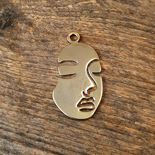 Vergoldeter Charm Hübsches Gesicht Gold