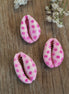 Printed kauri schelp stip roze