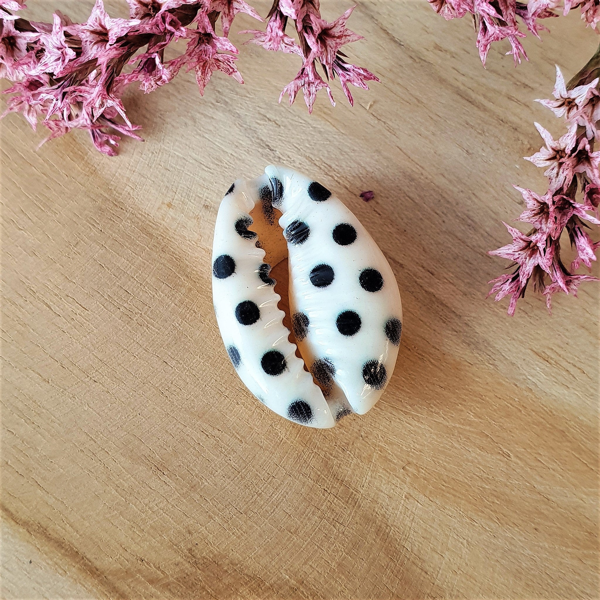 Printed kauri schelp stip zwart