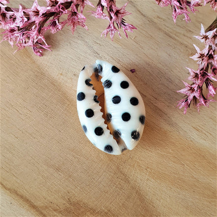 Printed kauri schelp stip zwart