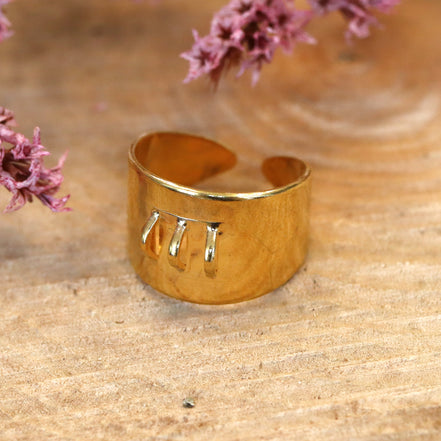 Ring with 3 eyes DQ GOLD