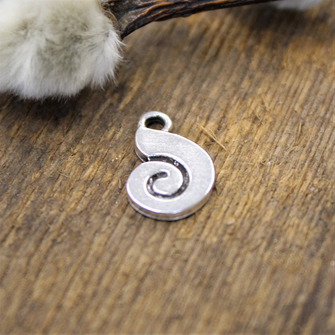 DQ silver snail shell charm