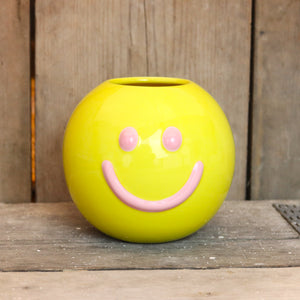 RICE keramieken vaas smiley