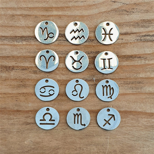 Charm Edelstahl Sternzeichen silber 