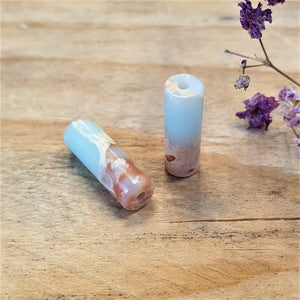 Half edelsteen tube Light turquoise