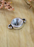 Spacer DQ silver Swarovski point stone flat bottom