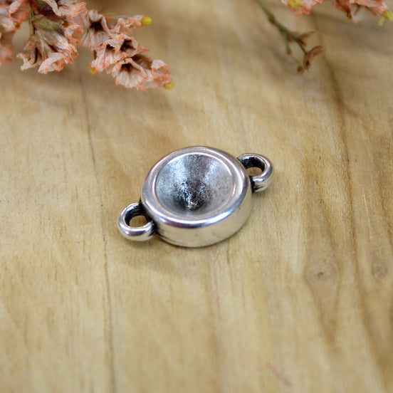 Spacer DQ silber Swarovski Punkt Stein flach unten