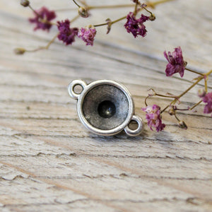 Tussenzetsel DQ zilver Swarovski puntsteen ronde onderkant