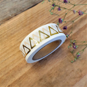 Washi tape wit met gouden driehoeken
