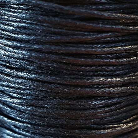 Wachskordel 1mm schwarz