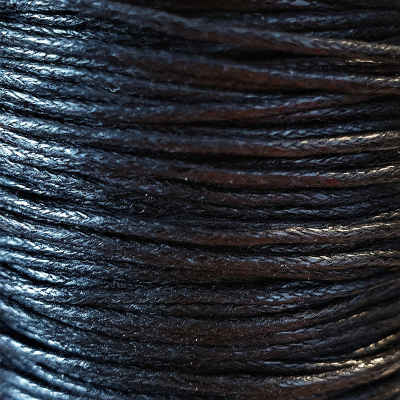 Waxkoord 1 mm zwart