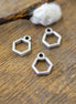 DQ silver pendant open hexagon